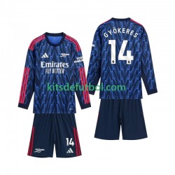 Equipación completa Niño Arsenal Gyokeres 14 Camiseta de visitante 2025-2026 Manga Larga