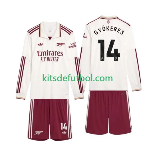 Equipación completa Niño Arsenal Gyokeres 14 Camiseta alternativa 2025-2026 Manga Larga