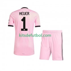 Equipación completa Niño Bayern de Múnich Portero Manuel Neuer 1 UCL Camiseta alternativa 2025-2026 Manga Corta