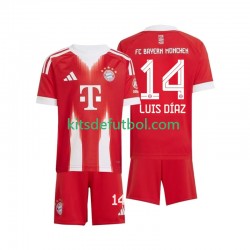 Equipación completa Niño Bayern de Múnich Luis Diaz 14 Camiseta de local 2025-2026 Manga Corta