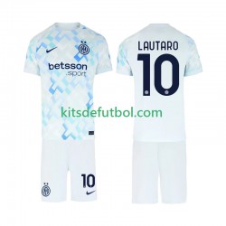 Equipación completa Niño Inter Milan Lautaro Martinez 10 Camiseta de visitante 2025-2026 Manga Corta