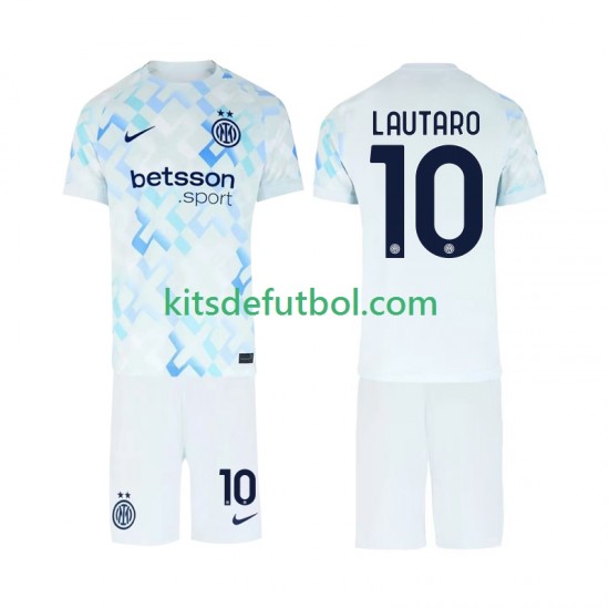 Equipación completa Niño Inter Milan Lautaro Martinez 10 Camiseta de visitante 2025-2026 Manga Corta