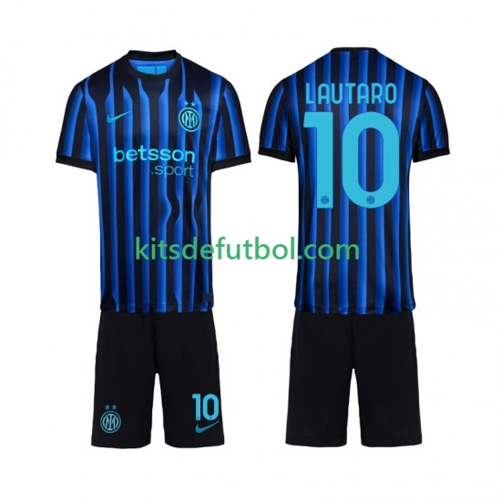 Equipación completa Niño Inter Milan Lautaro Martinez 10 Camiseta de local 2025-2026 Manga Corta