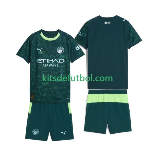 Equipación completa Niño Manchester City Camiseta Cuarta 2025-2026 Manga Corta
