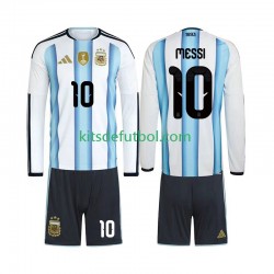 Equipación completa Niño Argentina Lionel Messi 10 World Cup 2026 Camiseta de local Manga Larga