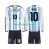 Equipación completa Niño Argentina Lionel Messi 10 World Cup 2026 Camiseta de local Manga Larga