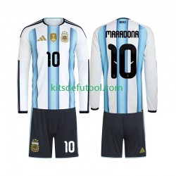 Equipación completa Niño Argentina Maradona 10 World Cup 2026 Camiseta de local Manga Larga