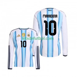 Argentina Maradona 10 World Cup 2026 Hombre Camiseta de local Manga Larga