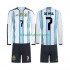 Equipación completa Niño Argentina Rodrigo De Paul 7 World Cup 2026 Camiseta de local Manga Larga