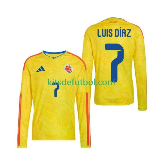 Colombia Luis Diaz 7 World Cup 2026 Hombre Camiseta de local Manga Larga
