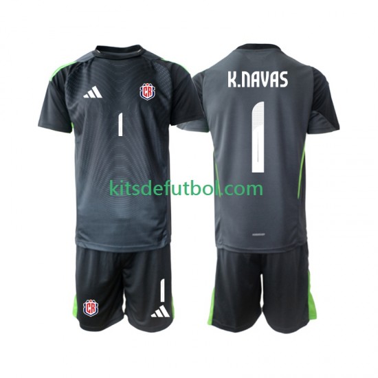 Equipación completa Niño Costa Rica Portero Keylor Navas 1 2025 Camiseta de visitante Manga Corta