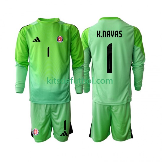 Equipación completa Niño Costa Rica Portero Keylor Navas 1 2025 Camiseta de local Manga Larga