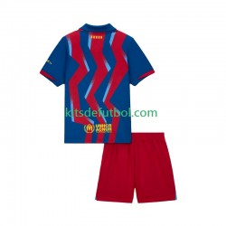 Equipación completa Niño FC Barcelona Camiseta Cuarta 2025-2026 Manga Corta