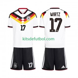 Equipación completa Niño Alemania Florian Wirtz 17 World Cup 2026 Camiseta de local Manga Corta