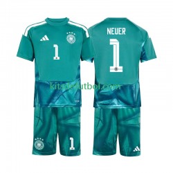 Equipación completa Niño Alemania Portero Manuel Neuer 1 World Cup 2026 Camiseta de local Manga Corta