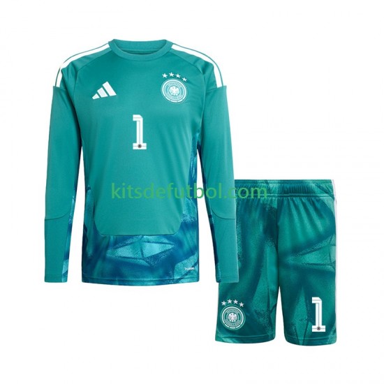 Equipación completa Niño Alemania Portero Oliver Baumann 1 World Cup 2026 Camiseta de local Manga Larga