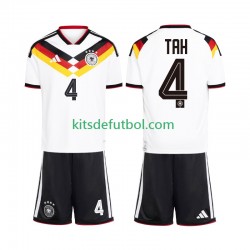 Equipación completa Niño Alemania Jonathan Tah 4 World Cup 2026 Camiseta de local Manga Corta