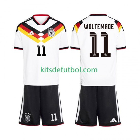 Equipación completa Niño Alemania Woltemade 11 World Cup 2026 Camiseta de local Manga Corta