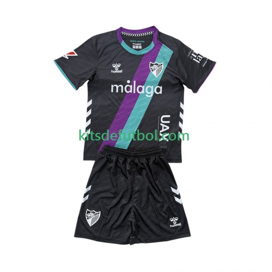 Equipación completa Niño Málaga CF Camiseta de visitante 2025-2026 Manga Corta