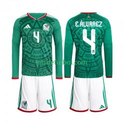 Equipación completa Niño México Edson Alvarez 4 World Cup 2026 Camiseta de local Manga Larga
