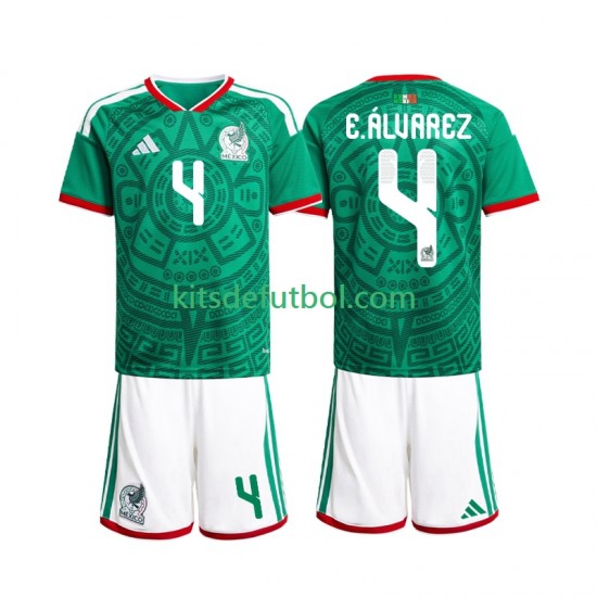Equipación completa Niño México Edson Alvarez 4 World Cup 2026 Camiseta de local Manga Corta