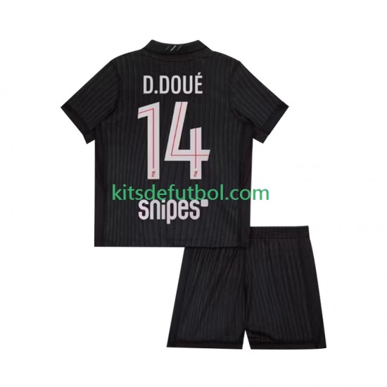 Equipación completa Niño Paris Saint-Germain Desire Doue 14 Camiseta Cuarta 2025-2026 Manga Corta