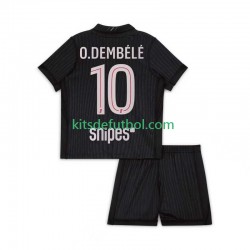Equipación completa Niño Paris Saint-Germain Ousmane Dembele 10 Camiseta Cuarta 2025-2026 Manga Corta