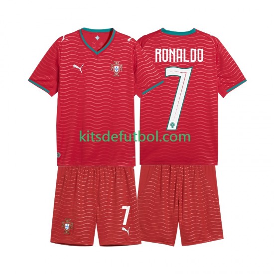 Equipación completa Niño Portugal Cristiano Ronaldo 7 World Cup 2026 Camiseta de local Manga Corta