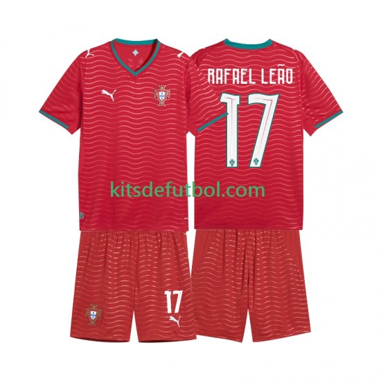 Equipación completa Niño Portugal Rafael Leao 17 World Cup 2026 Camiseta de local Manga Corta