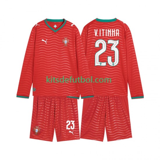 Equipación completa Niño Portugal Vitinha 23 World Cup 2026 Camiseta de local Manga Larga