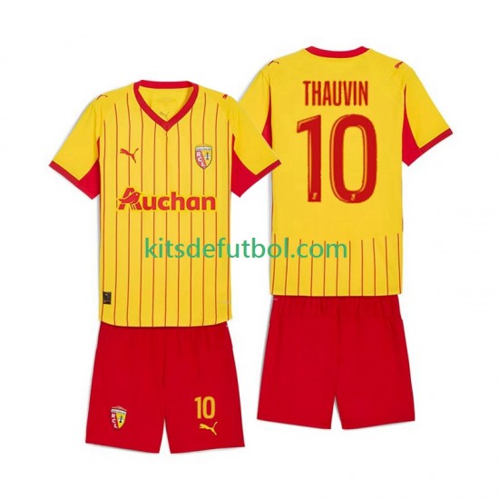 Equipación completa Niño RC Lens Florian Thauvin 10 Camiseta de local 2025-2026 Manga Corta