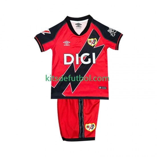 Equipación completa Niño Rayo Vallecano Camiseta de visitante 2025-2026 Manga Corta