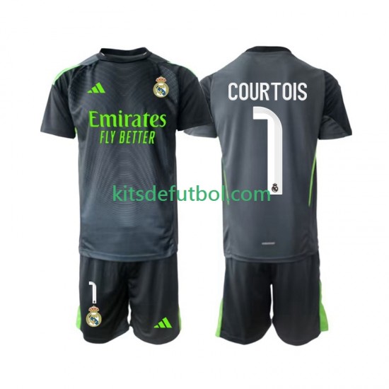 Equipación completa Niño Real Madrid Portero Thibaut Courtois 1 Camiseta alternativa 2025-2026 Manga Corta