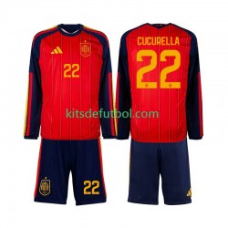 Equipación completa Niño España Marc Cucurella 22 World Cup 2026 Camiseta de local Manga Larga