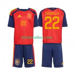 Equipación completa Niño España Marc Cucurella 22 World Cup 2026 Camiseta de local Manga Corta