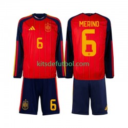 Equipación completa Niño España Mikel Merino 6 World Cup 2026 Camiseta de local Manga Larga