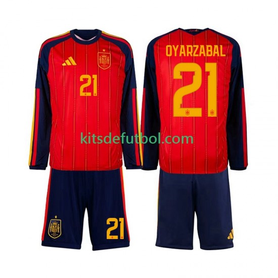 Equipación completa Niño España Mikel Oyarzabal 21 World Cup 2026 Camiseta de local Manga Larga
