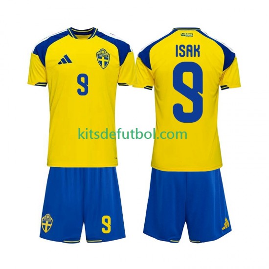Equipación completa Niño Suecia Alexander Isak 9 2026 Camiseta de local Manga Corta