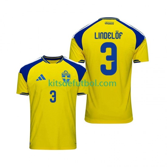 Suecia Victor Lindelof 3 2026 Hombre Camiseta de local Manga Corta