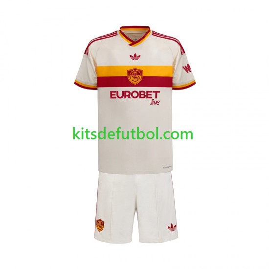 Equipación completa Niño AS Roma Camiseta de visitante 2026-2027 Manga Corta