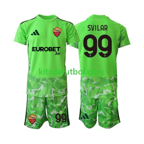 Equipación completa Niño AS Roma Portero Mile Svilar 99 Camiseta de local 2026-2027 Manga Corta