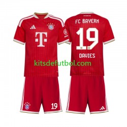 Equipación completa Niño Bayern de Múnich Alphonso Davies 19 Camiseta de local 2026-2027 Manga Corta