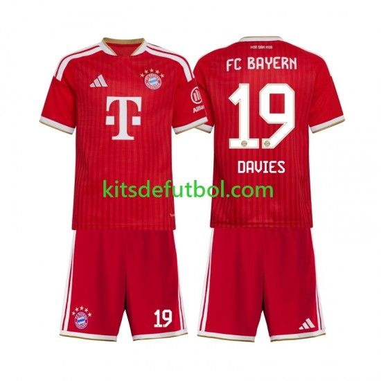 Equipación completa Niño Bayern de Múnich Alphonso Davies 19 Camiseta de local 2026-2027 Manga Corta