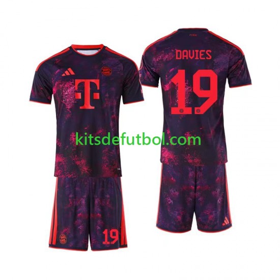 Equipación completa Niño Bayern de Múnich Alphonso Davies 19 Camiseta alternativa 2026-2027 Manga Corta