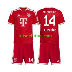 Equipación completa Niño Bayern de Múnich Luis Diaz 14 Camiseta de local 2026-2027 Manga Corta