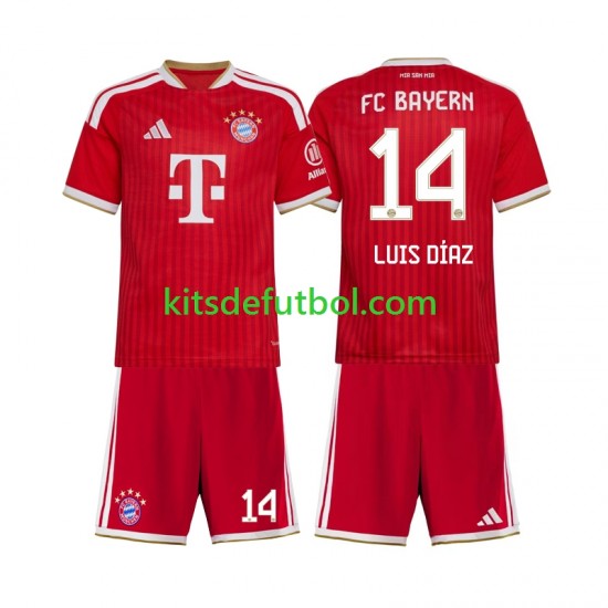 Equipación completa Niño Bayern de Múnich Luis Diaz 14 Camiseta de local 2026-2027 Manga Corta
