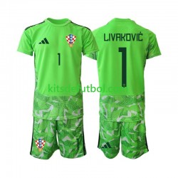 Equipación completa Niño Croacia Portero Dominik Livakovic 25 Camiseta de local 2026-2027 Manga Corta