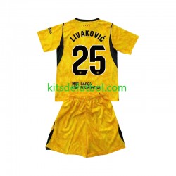 Equipación completa Niño FC Barcelona Portero Dominik Livakovic 25 Camiseta Cuarta 2026-2027 Manga Corta