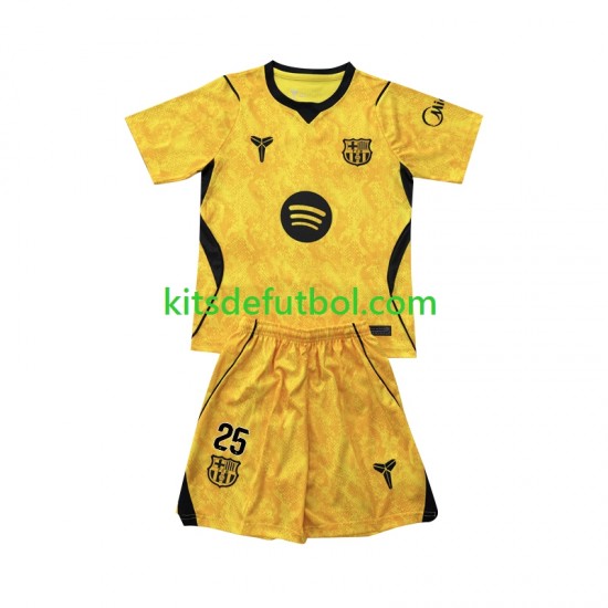 Equipación completa Niño FC Barcelona Portero Dominik Livakovic 25 Camiseta Cuarta 2026-2027 Manga Corta
