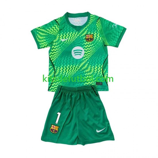 Equipación completa Niño FC Barcelona Portero Joan Garcia 1 Camiseta de local 2026-2027 Manga Corta